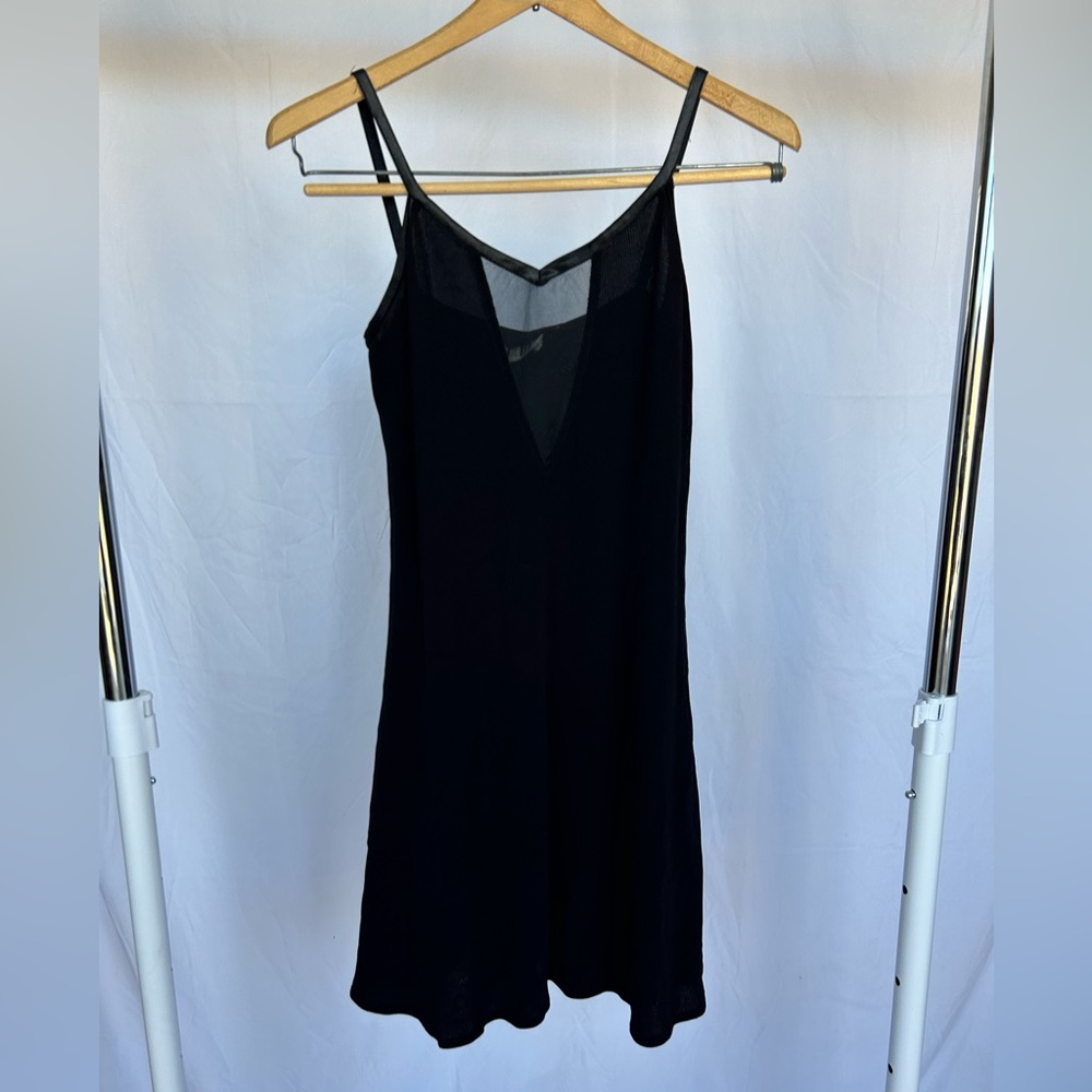Vintage Black Mini Slip Dress with Pretty Details size M
